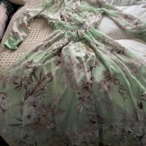 SUMMER TO FALL soft green flowing long gown
